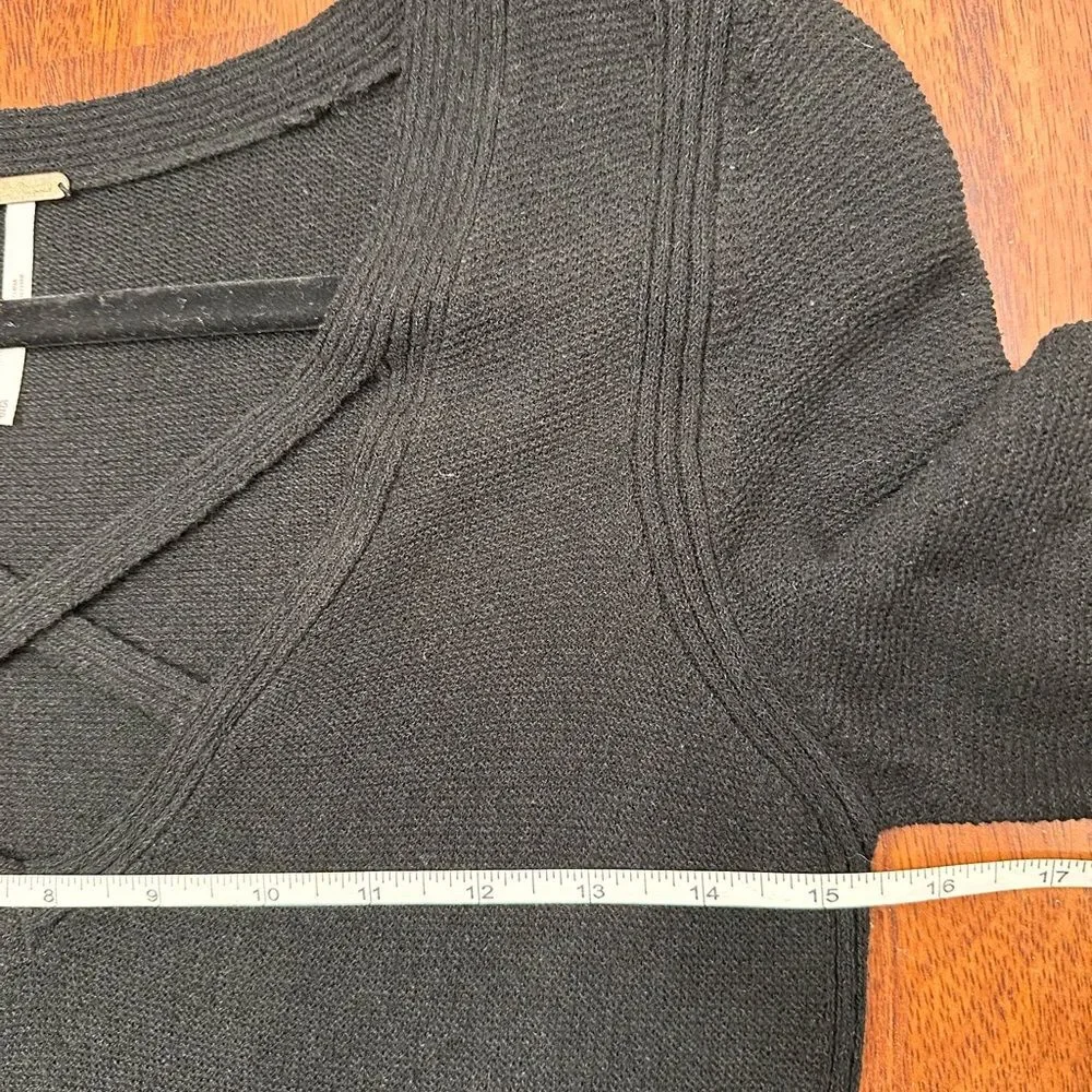 Free People Black Crisscross Front Knit Sweater